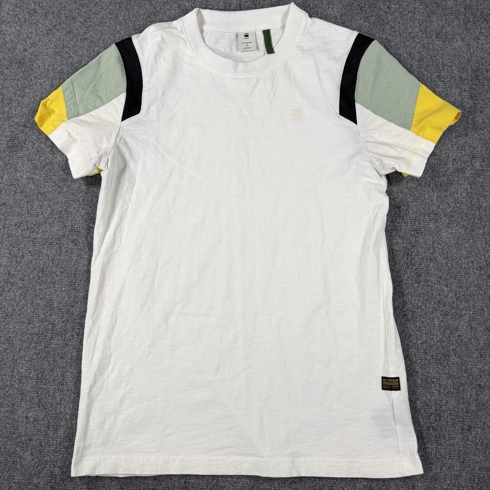 G Star Raw T Shirt Mens Medium White Motac Organic Cotton